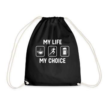 Ma vie Mon choix - Bière - Course à pied - - Sac de sport léger - noir - Devant