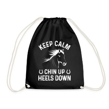 Stay calm Chin high heels down - Drawstring Bag - black - Front