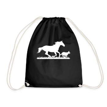 Course de chevaux et de chiens - Sac de sport léger - noir - Devant