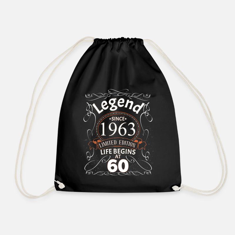 Birthday 1963 Birthday Present - Legendary - Drawstring Bag - black