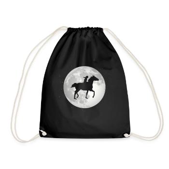 Vollmond - Pferd reiten - - Turnbeutel - Schwarz - Vorne