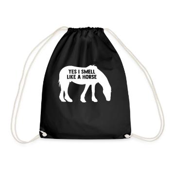 Yes, I smell like a horse 1 - - Drawstring Bag - black - Front