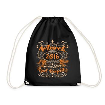 Anniversaire Vintage Né(e) en Mars 2016 - Sac de sport léger - noir - Devant