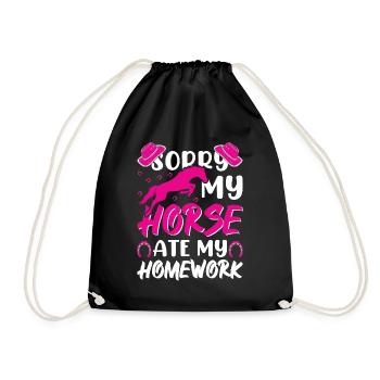 Désolé mon cheval a mangé mes devoirs 1 - - Sac de sport léger - noir - Devant