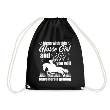 Jouez avec cette fille de cheval et vous partirez d’ici - Sac de sport léger - noir - Devant