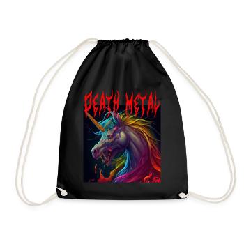Death Metal Einhorn Rosa - Turnbeutel - Schwarz - Vorne