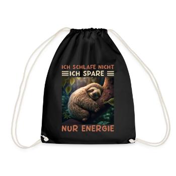Ich Schlafe Nicht Ich Spare Energie - Turnbeutel - Schwarz - Vorne