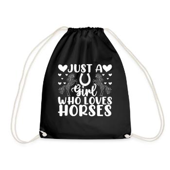 Juste une fille qui aime les chevaux 1 - - Sac de sport léger - noir - Devant