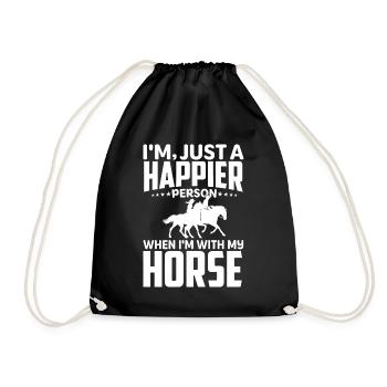 Je suis juste une personne plus heureuse quand je - Sac de sport léger - noir - Devant