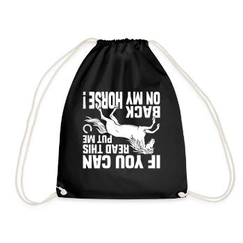 If you can read this, put me back on my - Drawstring Bag - black - Front