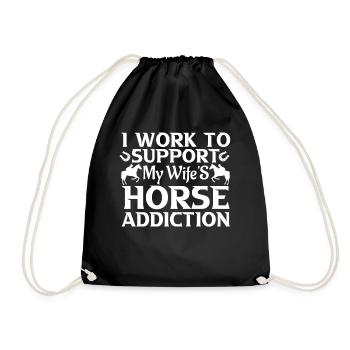 Je travaille pour prévenir la dépendance au cheval de ma femme - Sac de sport léger - noir - Devant