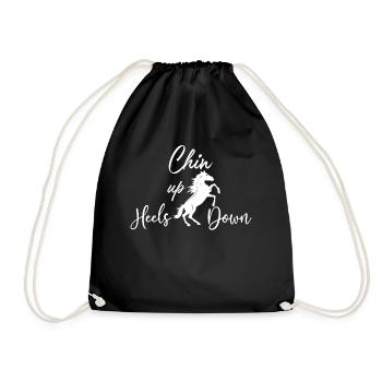 Chin up, heels down - - Drawstring Bag - black - Front