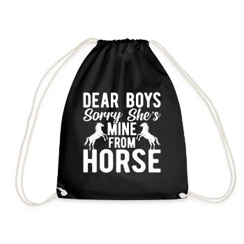 Chers garçons, désolé, elle est à moi à cheval - - Sac de sport léger - noir - Devant