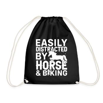 Facilement distrait par les chevaux et le cyclisme - - Sac de sport léger - noir - Devant