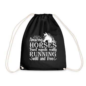 Chevaux étonnants Vrai Réalité majestueuse Courir Wil - Sac de sport léger - noir - Devant