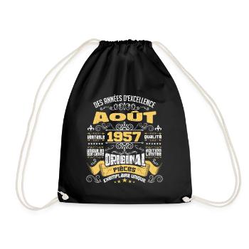 Les légendes sont nées en Août 1957 | vintage - Sac de sport léger - noir - Devant
