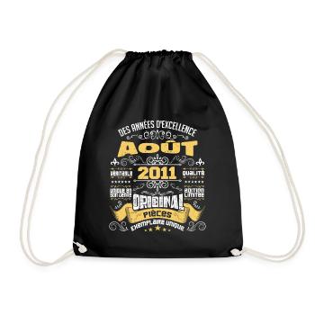 Les légendes sont nées en Août 2011 | vintage - Sac de sport léger - noir - Devant