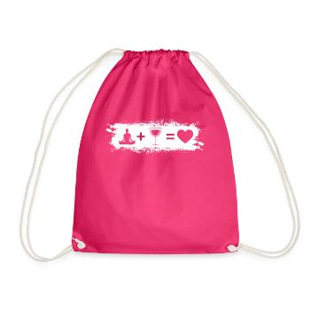 Grunge-Rechteck - Herz - Wein - Yoga - - Turnbeutel - Fuchsia - Vorne