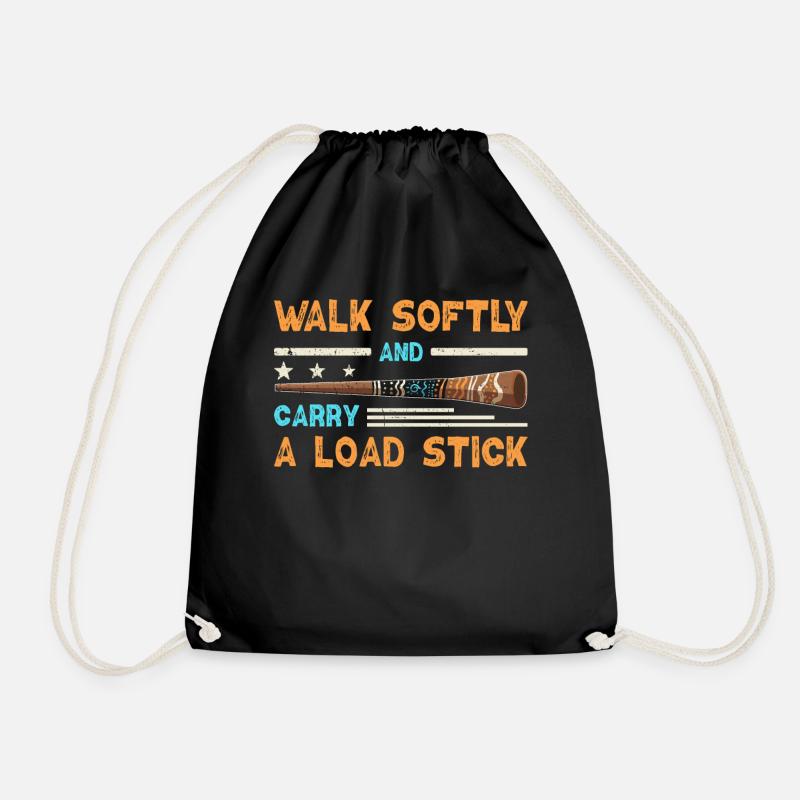 Walk Softly And Carry A Load Stick - Turnbeutel - Schwarz
