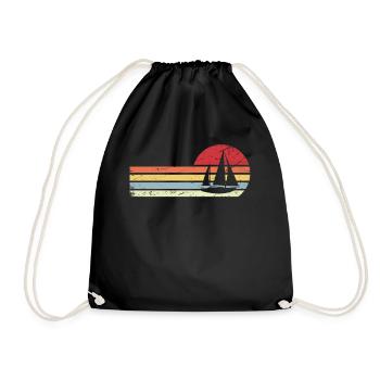 Sun et Retro Lines - Voile - - Sac de sport léger - noir - Devant