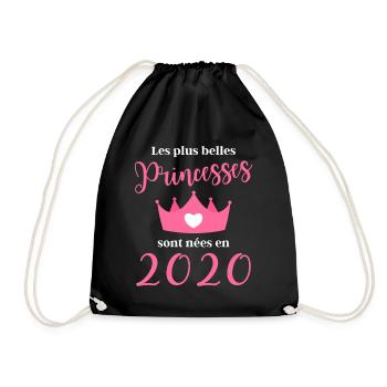 Les plus belles princesses sont nées en 2020 - Sac de sport léger - noir - Devant