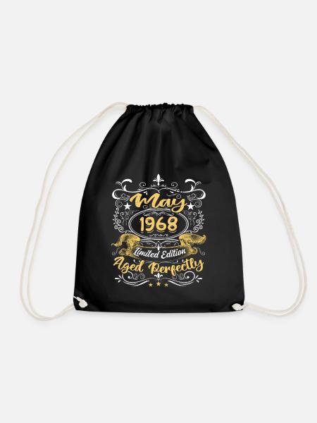 Mai 1968 - Vintage Geburtstagsgeschenk - 1968 - Turnbeutel - Schwarz