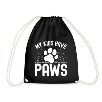 My children have paws 1 - Drawstring Bag - black - Front