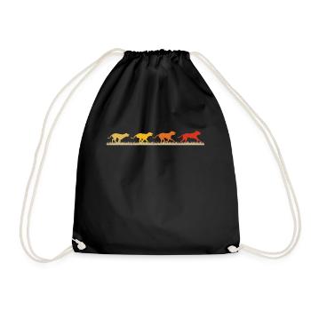 Dog runs retro - Drawstring Bag - black - Front