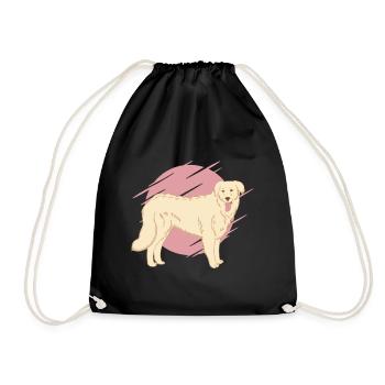 Kuvasz Breed Dog - Drawstring Bag - black - Front