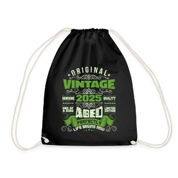 Anniversaire vintage 2025 - Rétro Cadeau - Sac de sport léger - noir - Devant