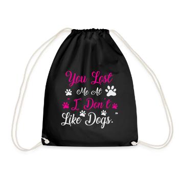 Tu m’as perdu sur Je n’aime pas les chiens - rose - Sac de sport léger - noir - Devant