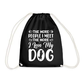 Plus je rencontre de gens, plus j’aime - Sac de sport léger - noir - Devant