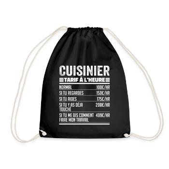 Cuisinier Idée Cadeau Humour pour Cuisinier - Sac de sport léger - noir - Devant