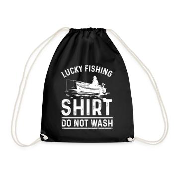 Happy fisherman's shirt Do not wash - Drawstring Bag - black - Front