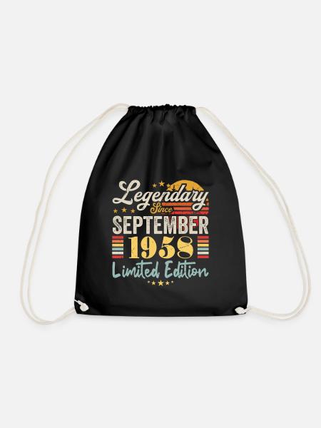 Bildunterschrift September 1958 Geburtstagsgeschenk 1958 - Turnbeutel - Schwarz