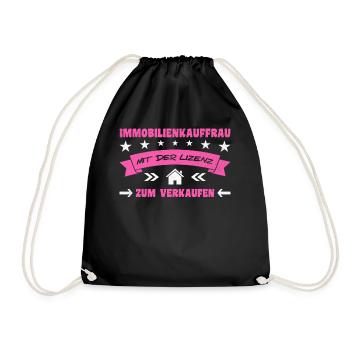 Saying Real Estate Agent Real Estate Agent - Drawstring Bag - black - Front