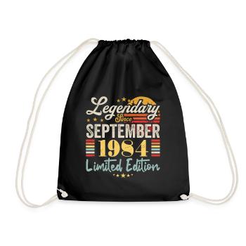 Caption September 1984 Anniversary Gift 1984 - Drawstring Bag - black - Front