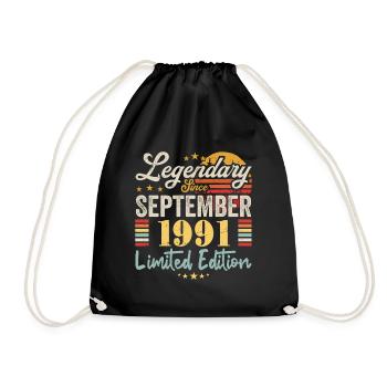 Caption September 1991 Anniversary Gift 1991 - Drawstring Bag - black - Front