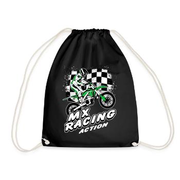 Supercross - Moto Cross - Motocross - Drawstring Bag - black - Front