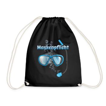 Maskenpflicht Taucher Maske Tauchen Lustige Brille - Turnbeutel - Schwarz - Vorne