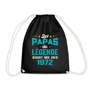 Les Papas De Légende Née En 1972 | Fête Des Pères - Sac de sport léger - noir - Devant