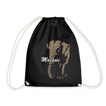 Malawi - Elephant - Drawstring Bag - black - Front