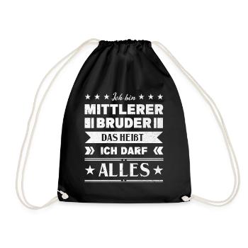 Mittelkind Sandwichkind Mittlerer Bruder - Turnbeutel - Schwarz - Vorne