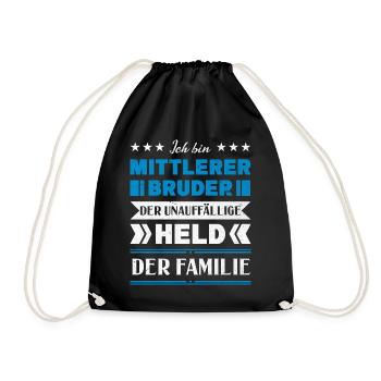 Mittelkind Sandwichkind Mittlerer Bruder - Turnbeutel - Schwarz - Vorne