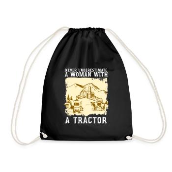 Ne sous-estimez jamais une femme avec un tracteur - Sac de sport léger - noir - Devant