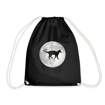 Pleine Lune - Chat - - Sac de sport léger - noir - Devant