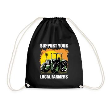 Support Your Local Farmers I Landwirt lustig - Turnbeutel - Schwarz - Vorne