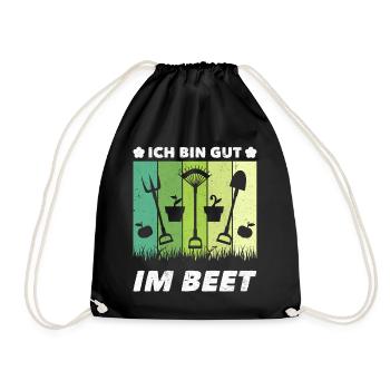 Gärtner Ich Bin Gut Im Beet - Turnbeutel - Schwarz - Vorne