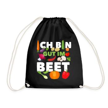 Gärtner Ich Bin Gut Im Beet - Turnbeutel - Schwarz - Vorne