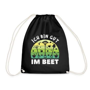 Gärtner Ich Bin Gut Im Beet - Turnbeutel - Schwarz - Vorne
